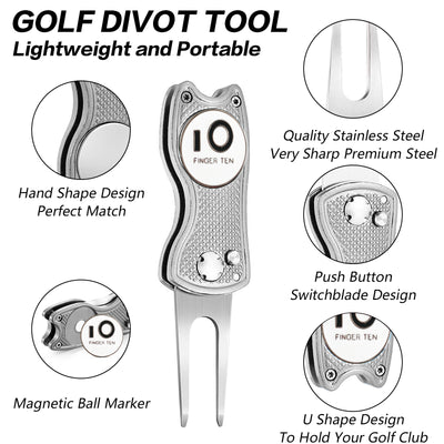 Lot de 2 outils de relèvement de gazon de golf avec marqueur de balle 