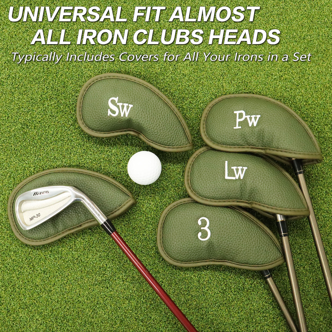 Golf Iron Head Covers 12 Piece Set Universal Fit