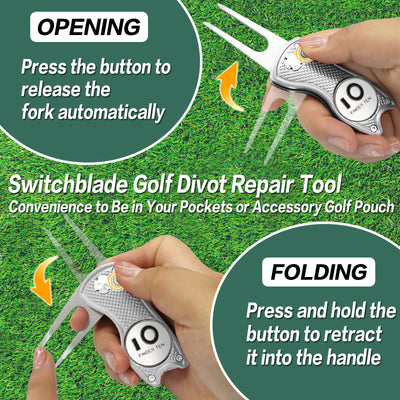 2er-Pack Golf-Divot-Tools mit Ballmarker 