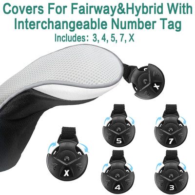 Golfschlägerkopfbedeckungen für Hölzer, Driver, Fairway, Hybrid, Vorteilspack, 3 Stück 