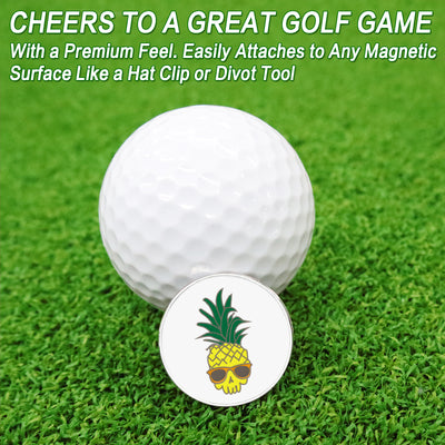 3 Pcs Golf Ball Markers with 3 Pack Hat Clip