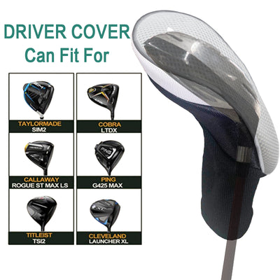 Golf Club Head Covers for Woods Driver Fairway Hybrid Value 3 Pack