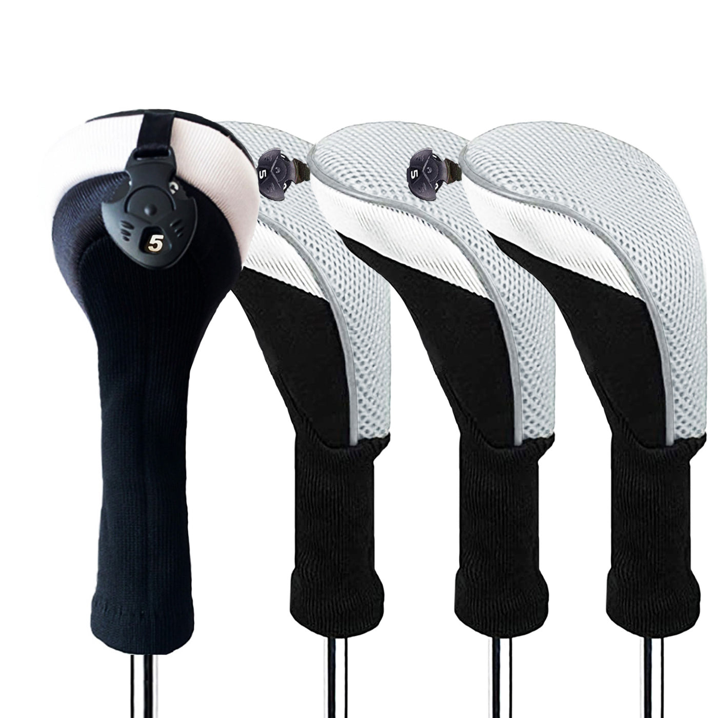 Golf Club Head Covers Woods Hybrids 4 Pack