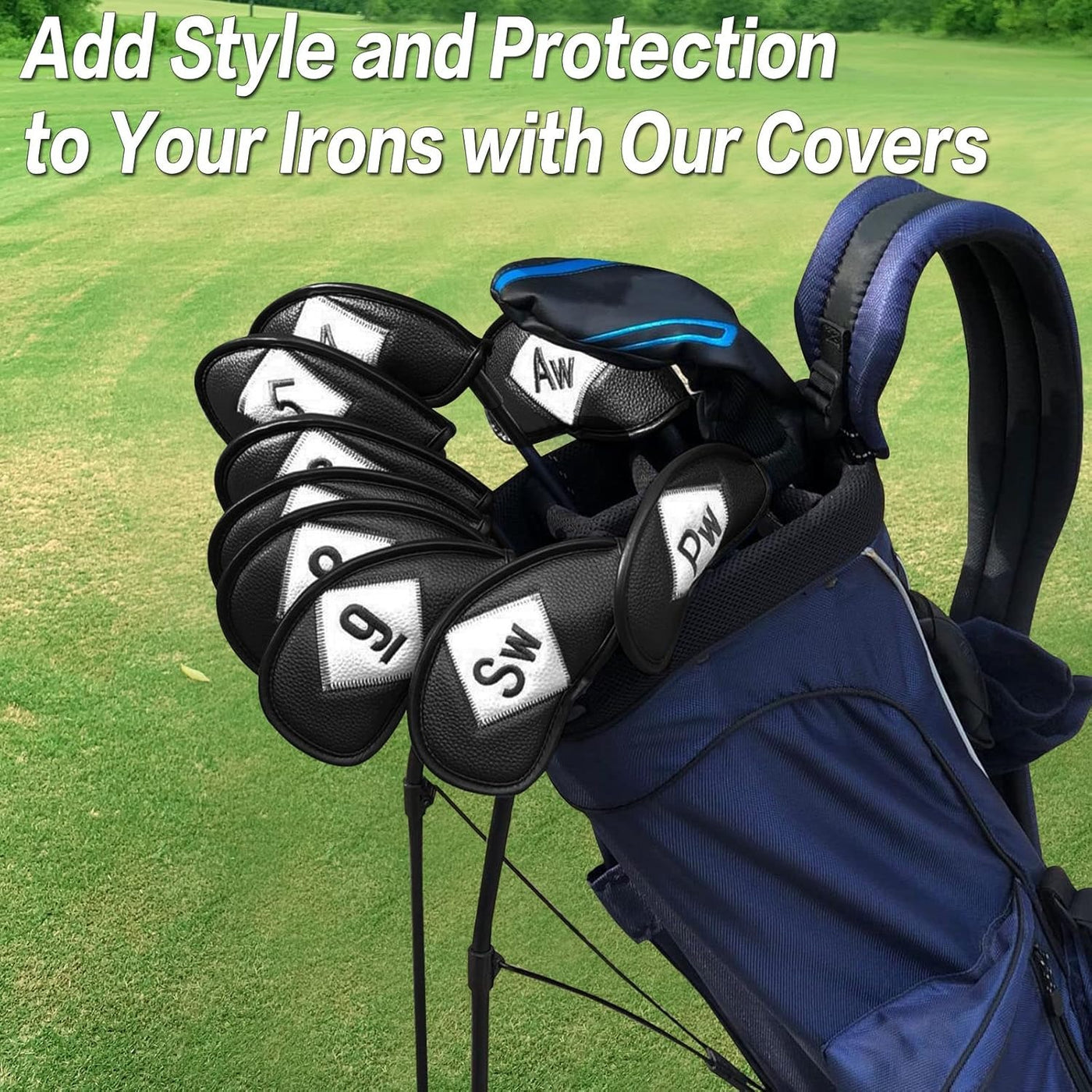 Golf Iron Head Covers Both Sides Embroidery 12 Piece Set