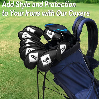 Golf Iron Head Covers Value Both Sides Embroidery 12 Piece Set Fit Main Iron Clubs