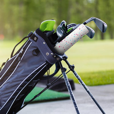 Étui de protection pour bâton d'alignement de golf, en cuir, à pois, 1 paquet 