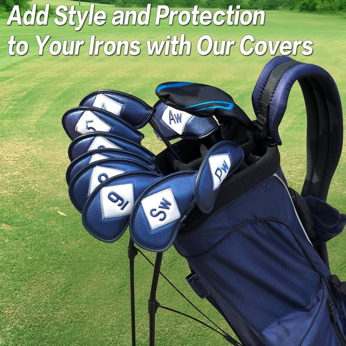 Golf Iron Head Covers Value Both Sides Embroidery 12 Piece Set Fit Main Iron Clubs