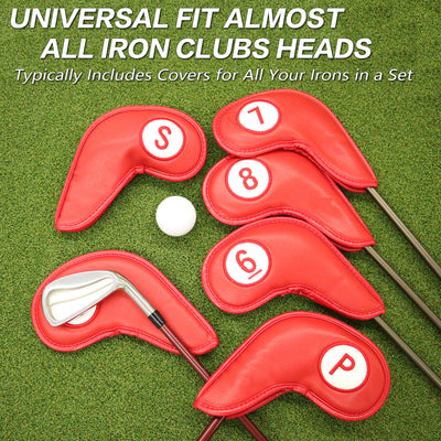 Golf  Iron Covers Magnetic 9 Pack Long Neck Universal Fit