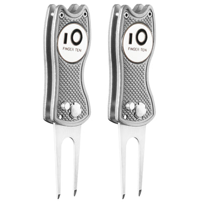 2er-Pack Golf-Divot-Tools mit Ballmarker 