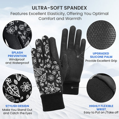 Winter Golf Gloves Men Windproof Waterproof 1 Pair Leaf