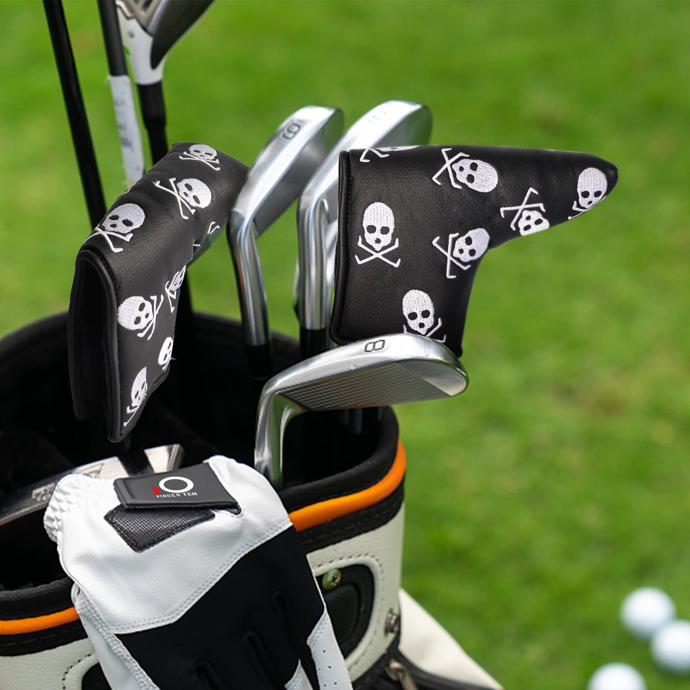 Housses de protection imperméables pour putter de golf Skull s'adaptent à la plupart des putters à lame 