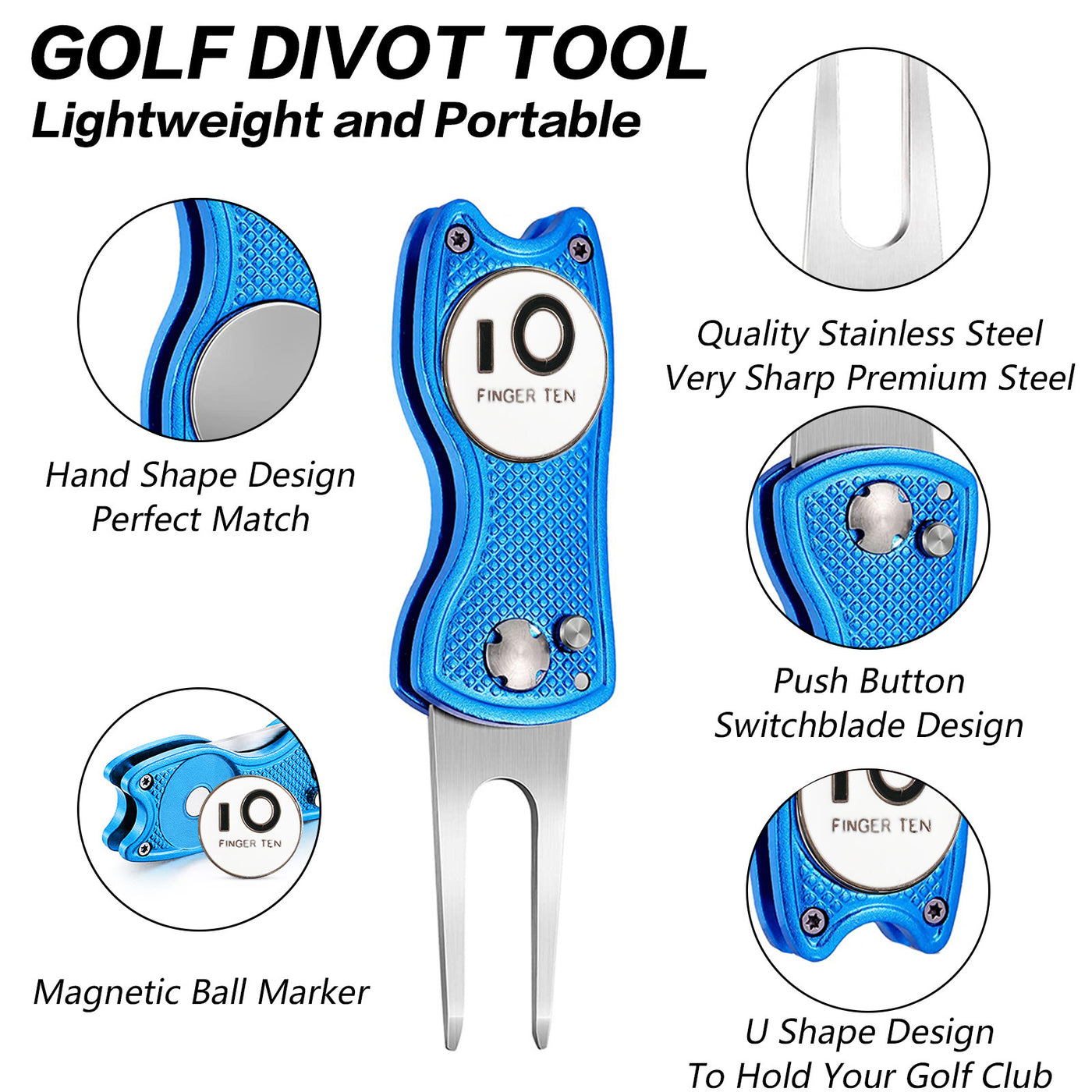 Lot de 2 outils de relèvement de gazon de golf avec marqueur de balle 