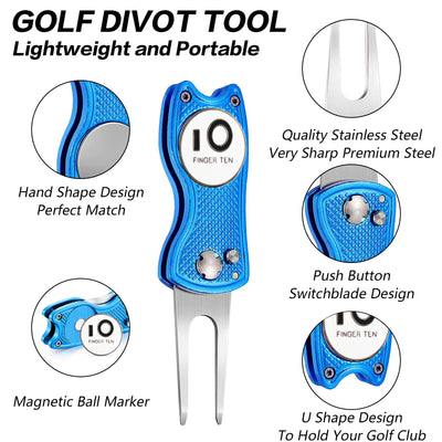 Lot de 2 outils de relèvement de gazon de golf avec marqueur de balle 