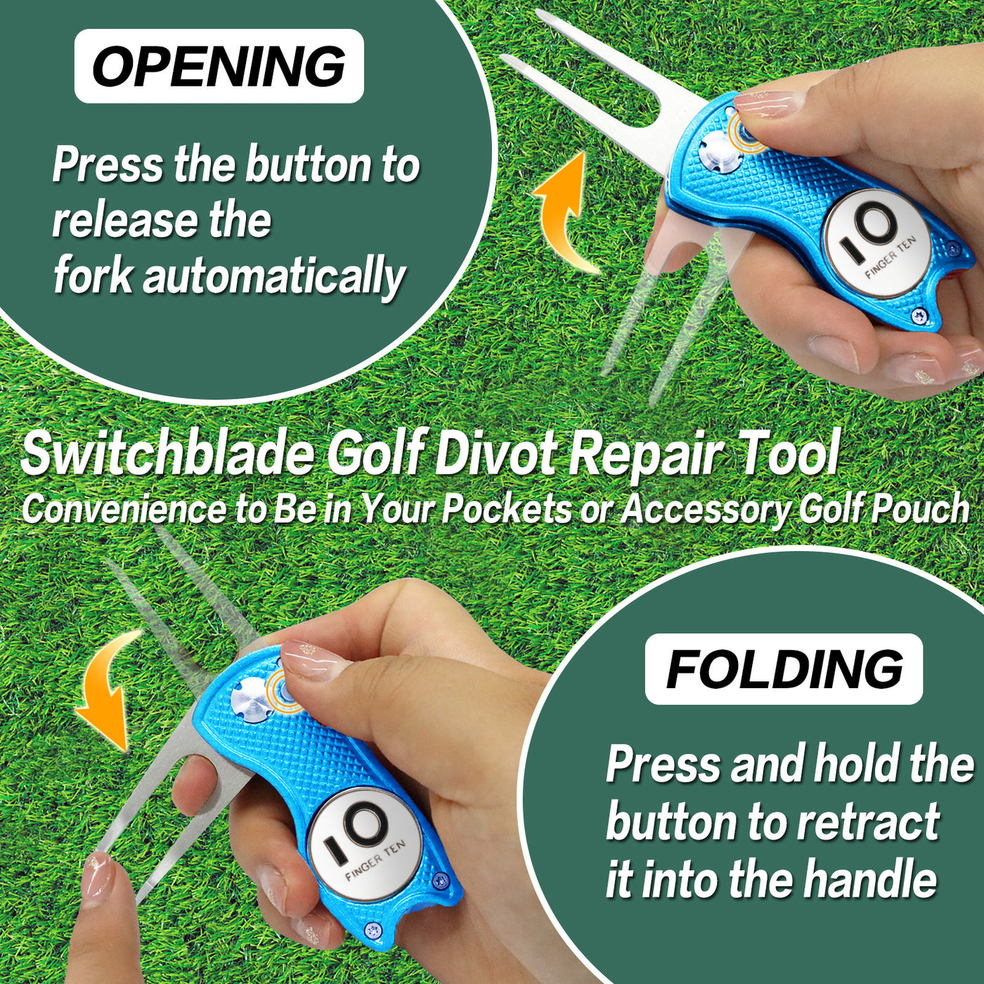 2er-Pack Golf-Divot-Tools mit Ballmarker 