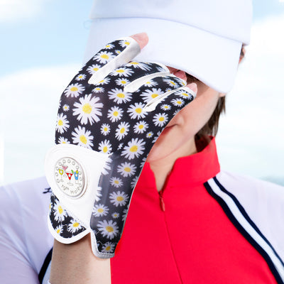 Golf Gloves Women Little Daisy Half Finger 1 Pack