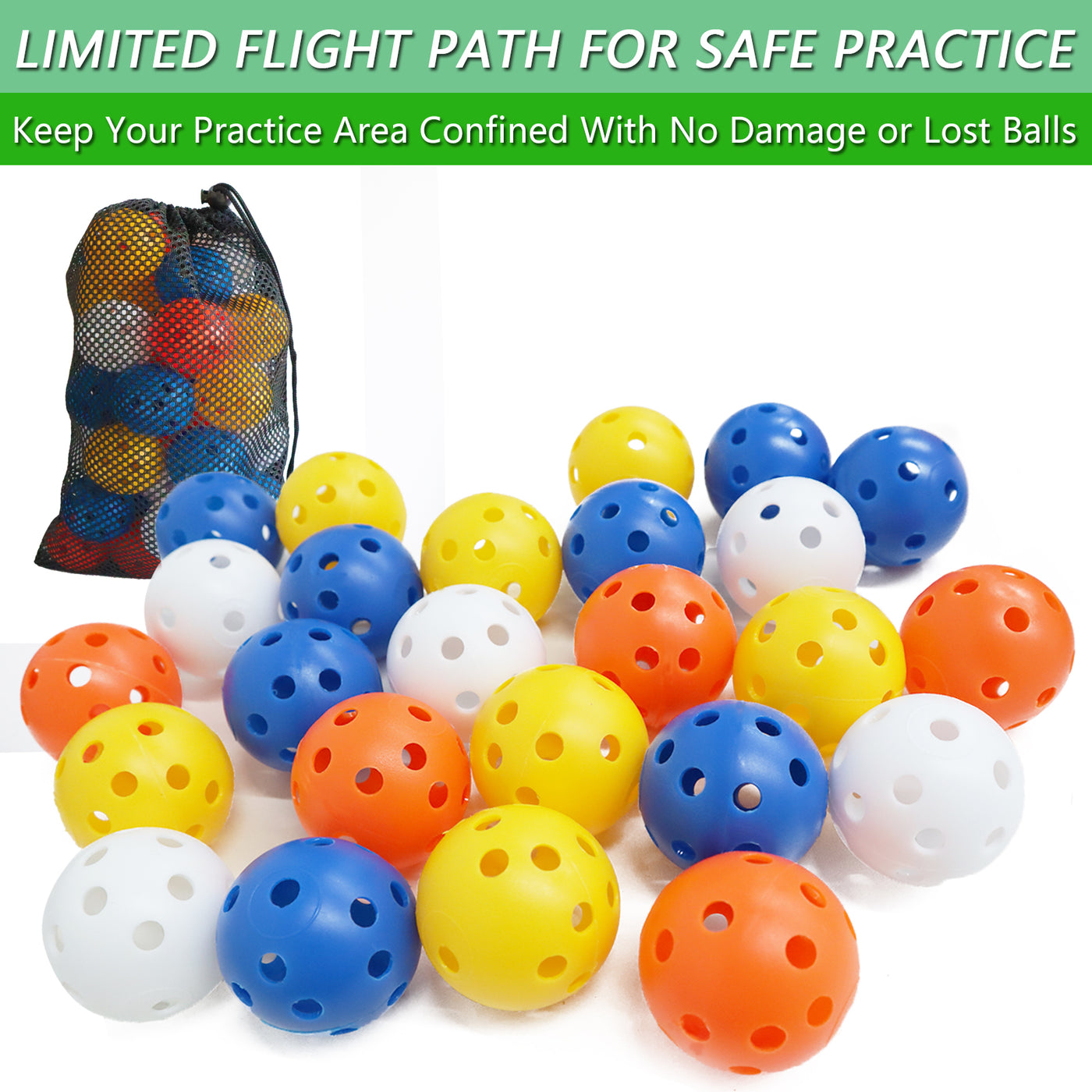 36 Pack Golf Practice Balls Plastic Colored