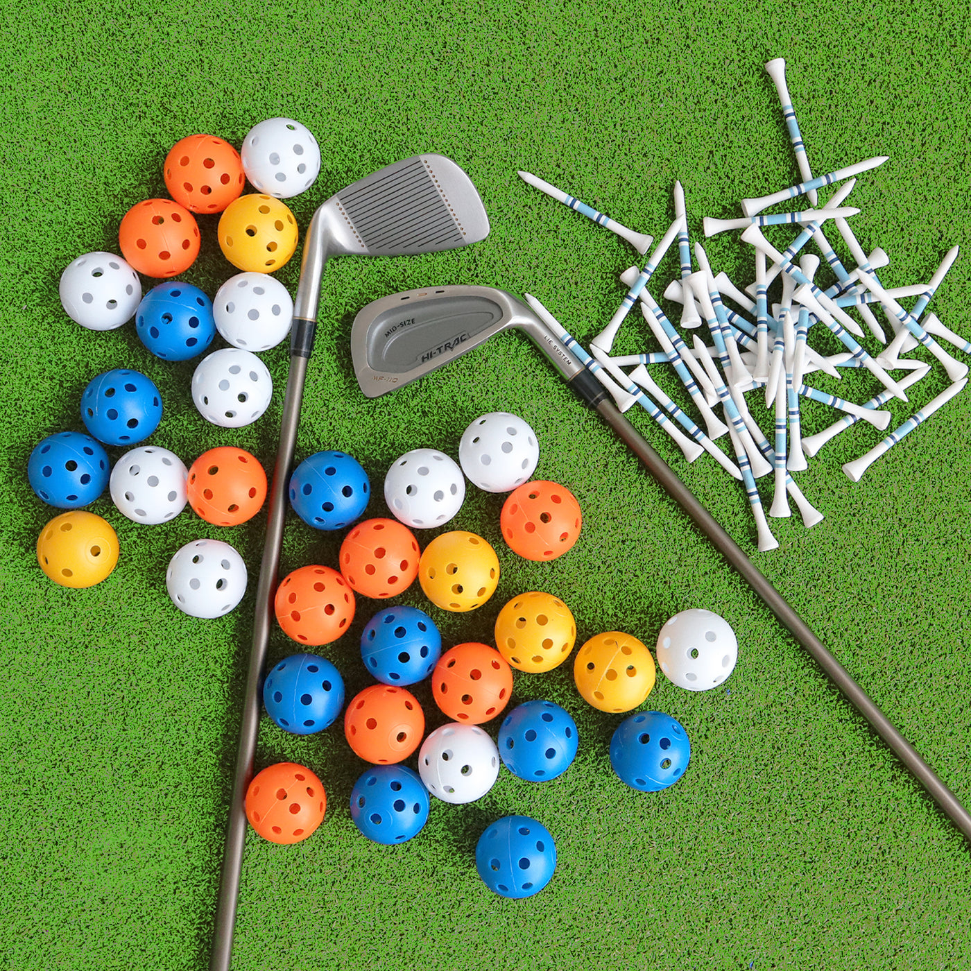 Lot de 36 balles d'entraînement de golf en plastique colorées 