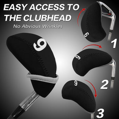 Golf Iron Covers Set Neoprene without Window Top 10 Pack