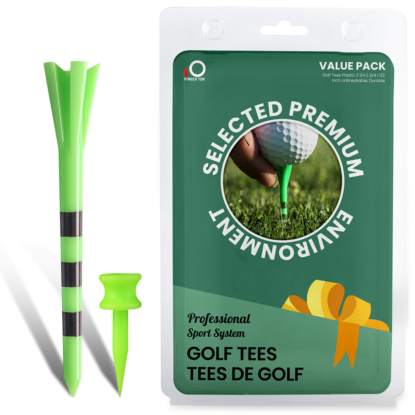 Golf Tees Plastic 30 Driver Tees 3 1/4 with 30 Castle Tees 1 1/2 Inch More Short Tees