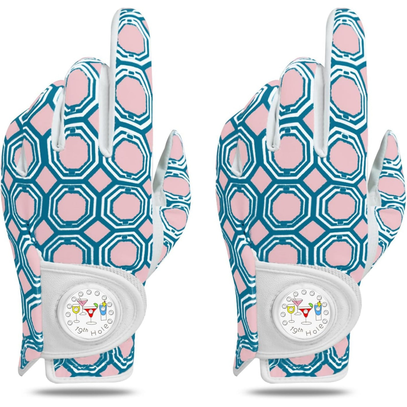 Women's Golf Glove Printed Colored Combo 2 Pack