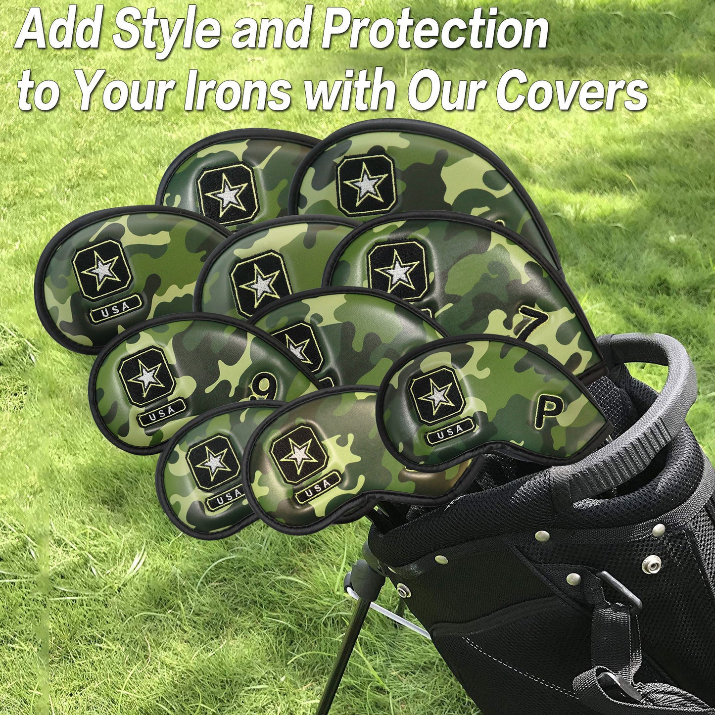 Golf Iron Head Covers Synthetic Leather Value 12 Piece Set