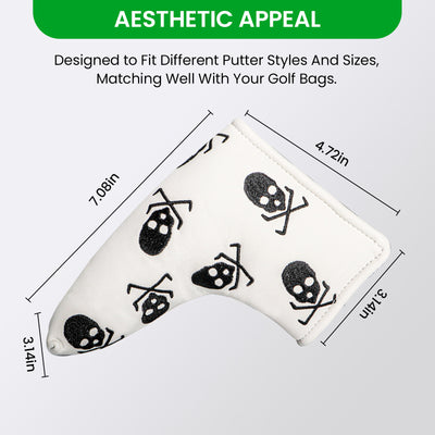 Housses de protection imperméables pour putter de golf Skull s'adaptent à la plupart des putters à lame 