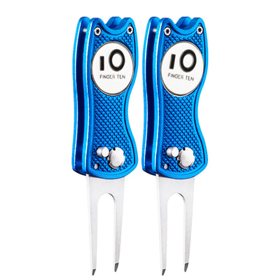 2er-Pack Golf-Divot-Tools mit Ballmarker 