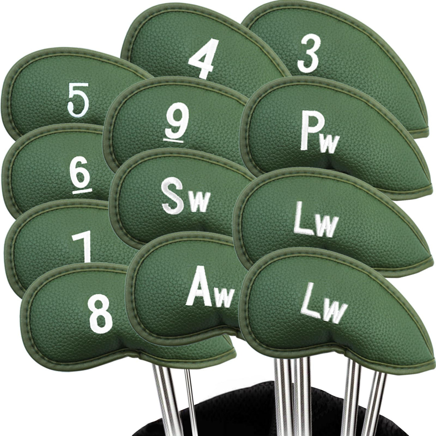 Golf Iron Head Covers Value 12 Piece Set Universal Fit Main Iron Clubs