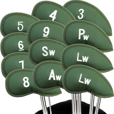 Golf Iron Head Covers 12 Piece Set Universal Fit