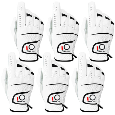 Golf Gloves Men 6 Pack All Weather Leather Grip