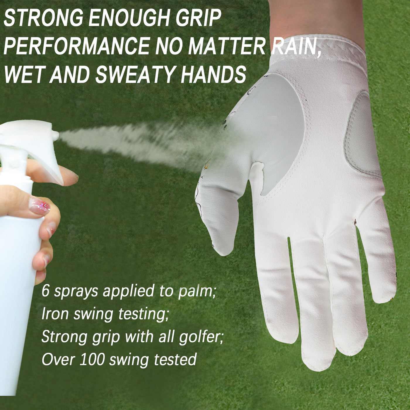 Golf Gloves Men Printed with Ball Marker 2 Pack