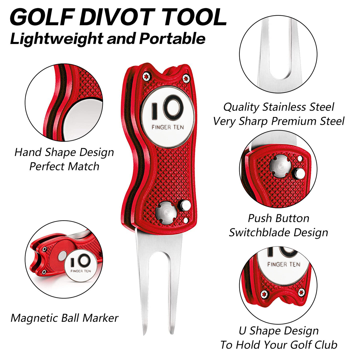 Lot de 2 outils de relèvement de gazon de golf avec marqueur de balle 