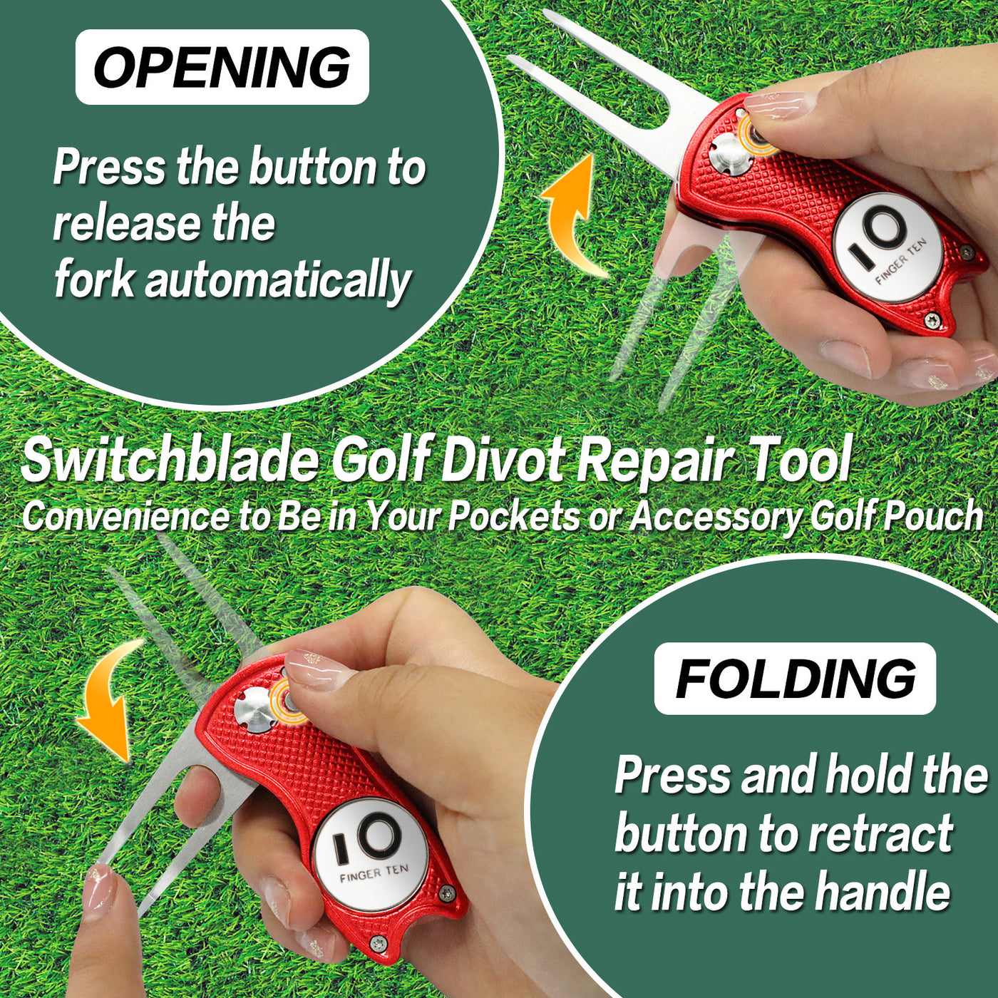 2er-Pack Golf-Divot-Tools mit Ballmarker 