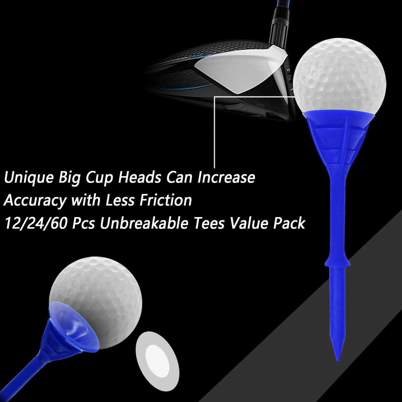 60 Pack Cup Tees 3 1/4 Unbreakable