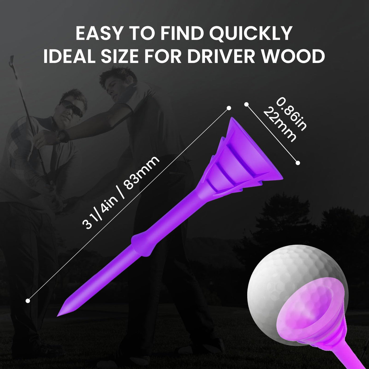 50/100 Pack Golf Tees Unbreakable Plastic 3 1/4