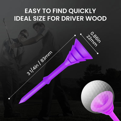 50/100 Pack Golf Tees Unbreakable Plastic 3 1/4