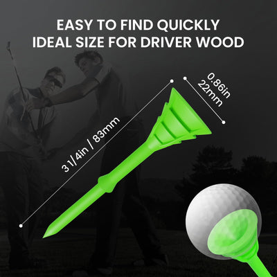 50/100 Pack Golf Tees Unbreakable Plastic 3 1/4