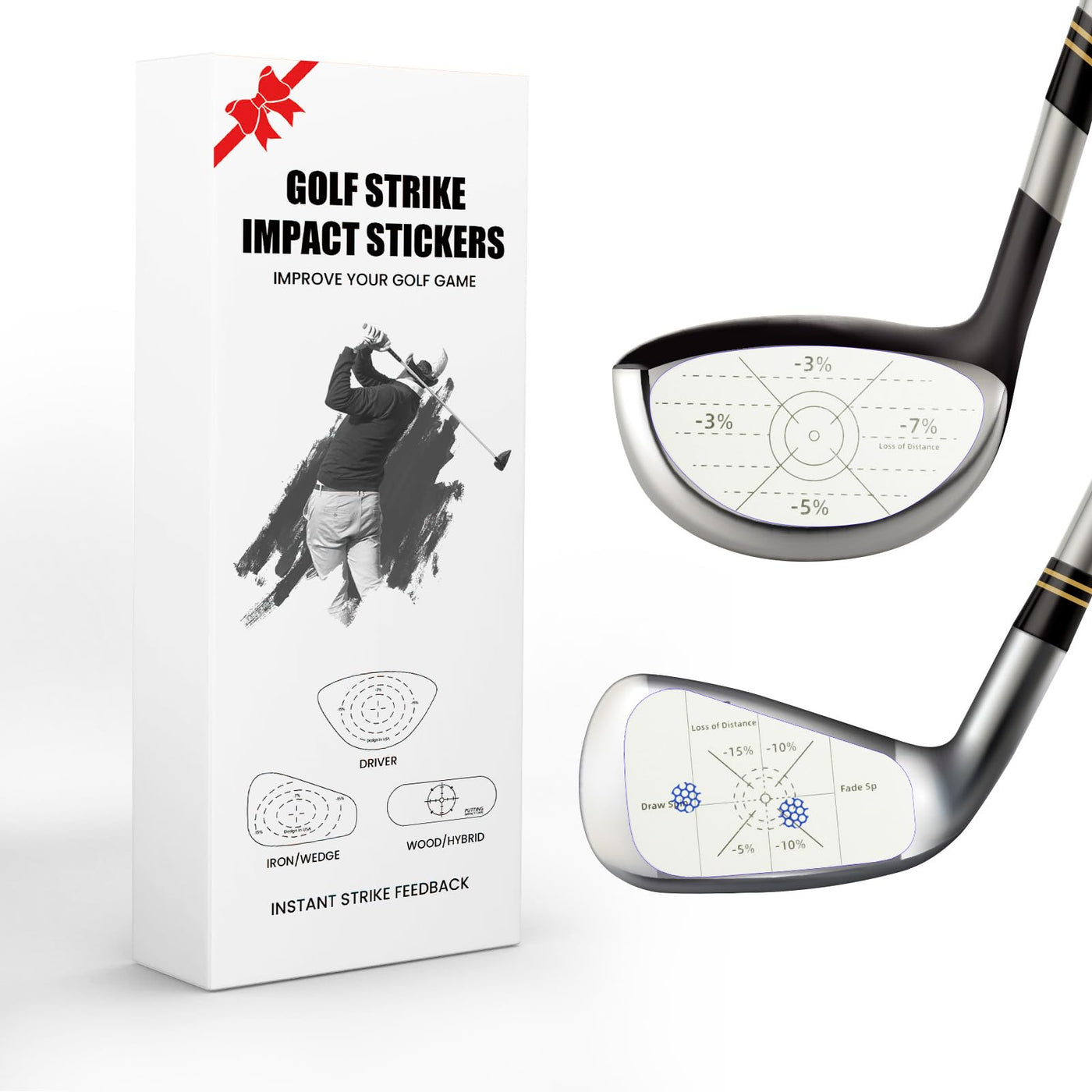 Golf Club Impact Tape Labels Stickers For Swing Practice