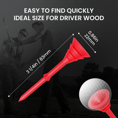 50/100 Pack Golf Tees Unbreakable Plastic 3 1/4