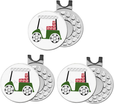 3 Pcs Golf Ball Markers with 3 Pack Hat Clip