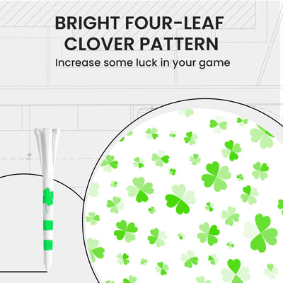 Luck Clover Golf Tees 80 Driver with 20 Iron Plastic Tee Mixed Pack
