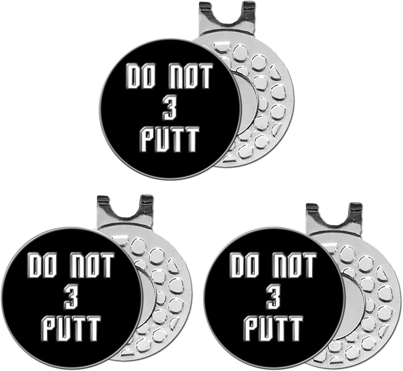 3 Pcs Golf Ball Markers with 3 Pack Hat Clip