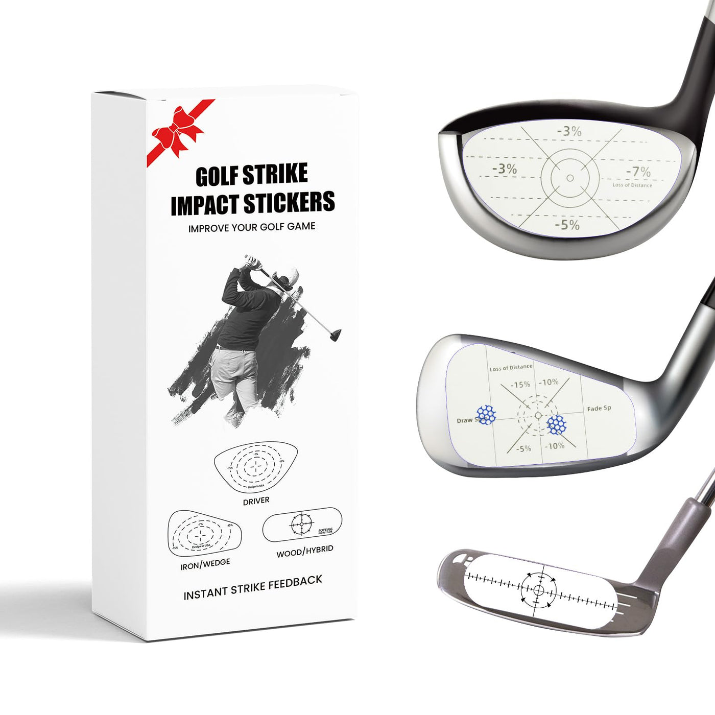 Golf Club Impact Tape Labels Stickers For Swing Practice