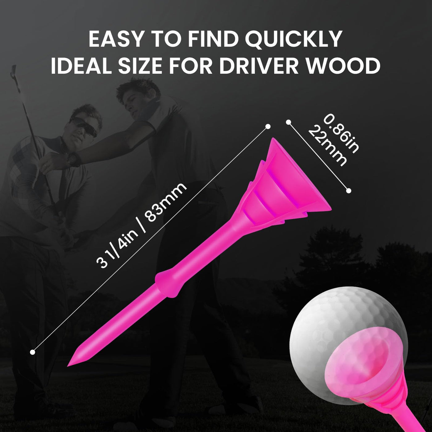 50/100 Pack Golf Tees Unbreakable Plastic 3 1/4