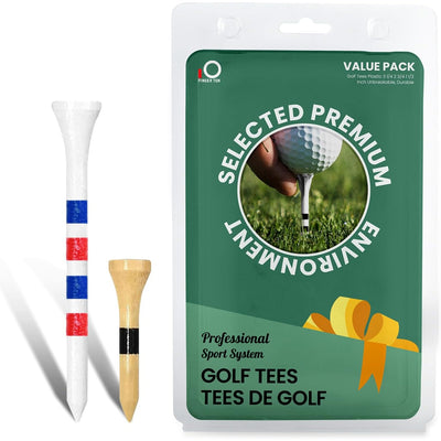 Golf Tees Wood Consistent Height 60 Pack Long Tees 2 3/4 3 1/4 Inch and 40 Pack 1 1/2 Inch Short Tees