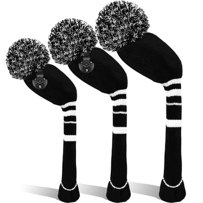 Golf Knit Head Covers Driver Fairway Woods Hybrid 3 Pack