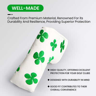 Wasserdichter Schutz Golf Putter Covers Lucky Clover Passend für die meisten Blade Putter 