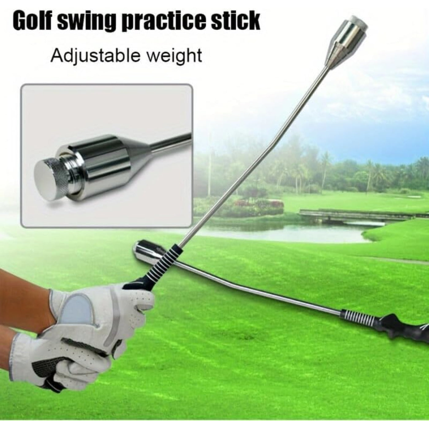 Golf Swing Stick Grip Trainer for Right Handed Golfer Training Aid Equipment Practice Rod