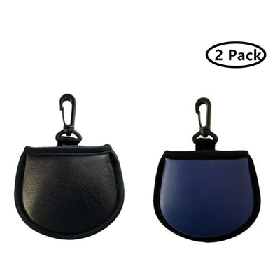 2 Pack Golf Ball Cleaner Pouch with Hanging Belt Clip