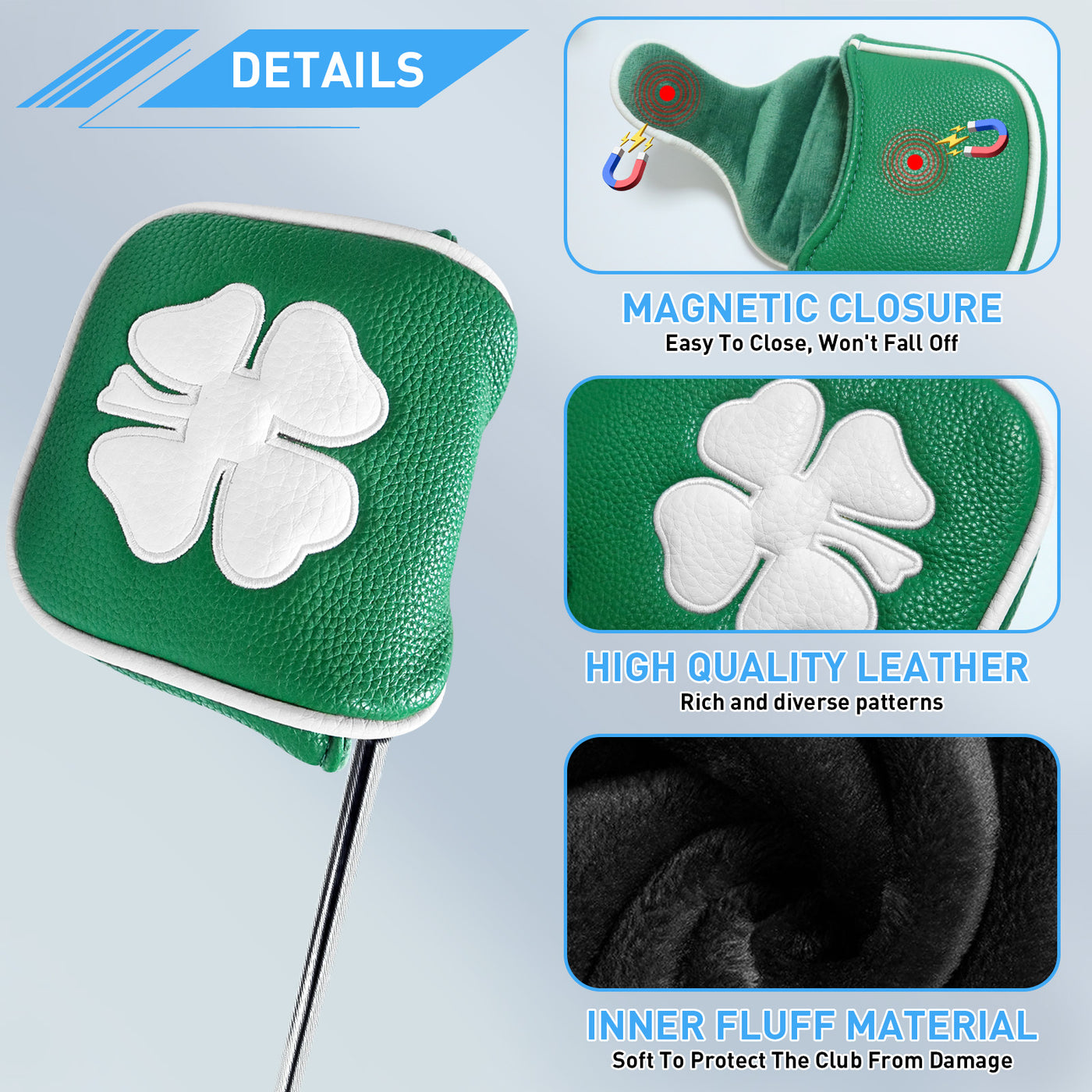 Putter Covers PU Leather Magnetic Closure